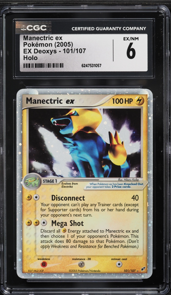 2005 Pokemon EX Deoxys Holo Manectric Ex #101 CGC 6 EXMT