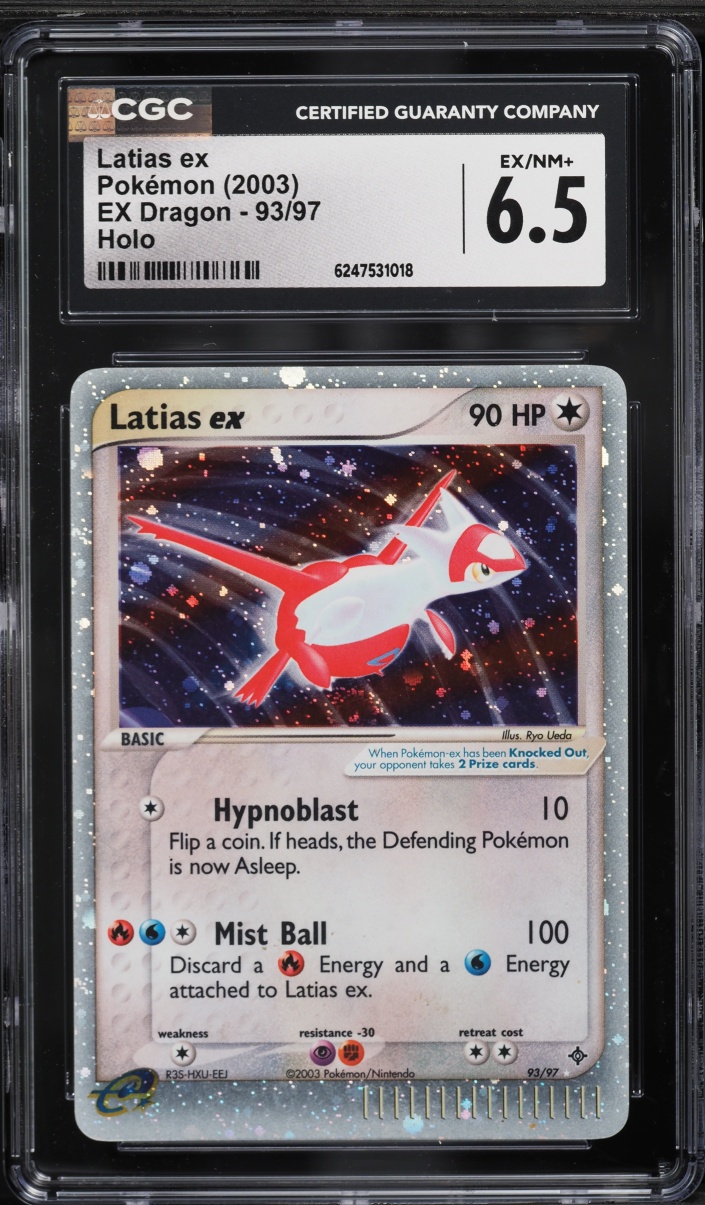 2003 Pokemon EX Dragon Holo Latias Ex #93 CGC 6.5 EXMT+