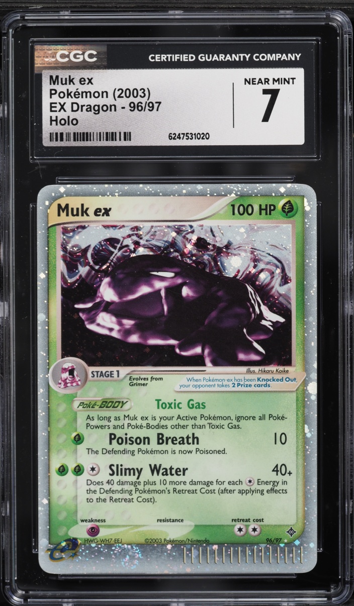 2003 Pokemon EX Dragon Holo Muk Ex #96 CGC 7 NRMT