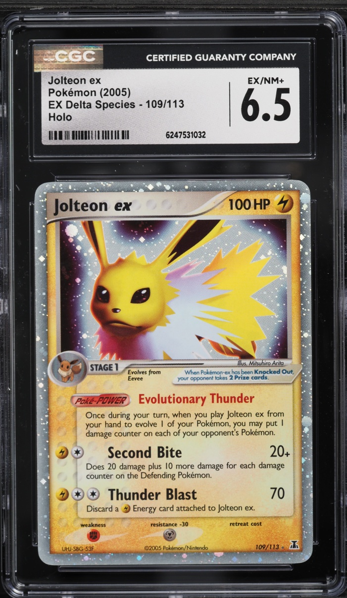 2005 Pokemon EX Delta Species Holo Jolteon Ex #109 CGC 6.5 EXMT+