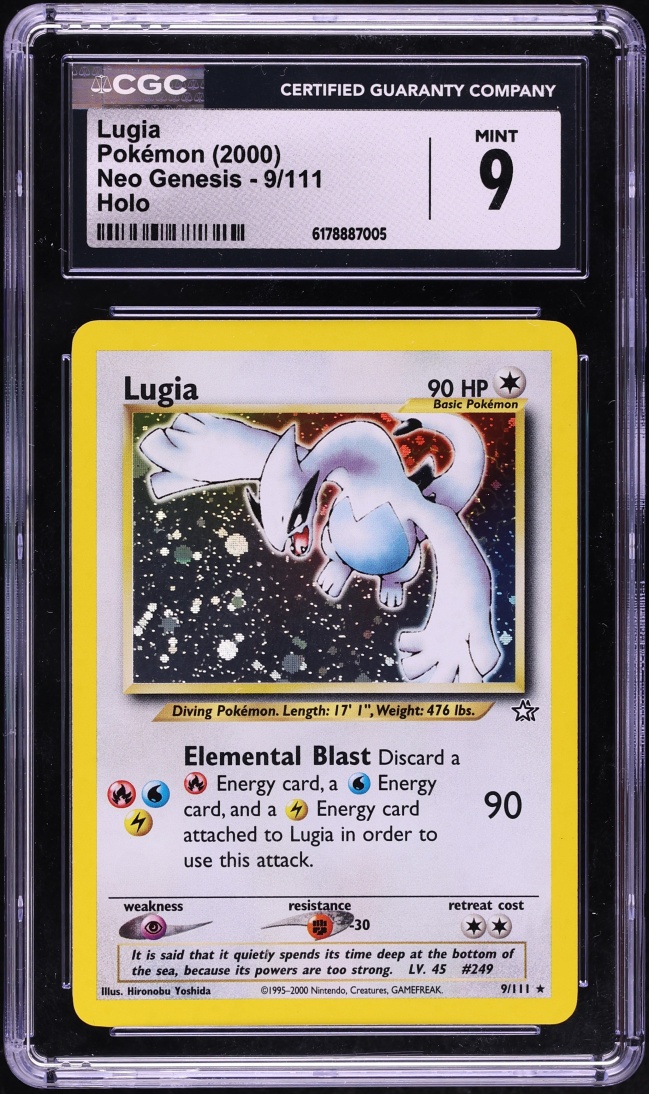2000 Pokemon Neo Genesis Holo Lugia #9 CGC 9 MINT