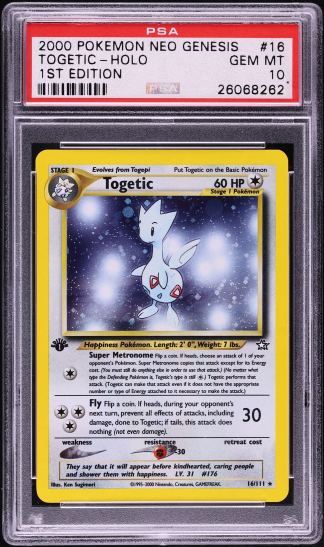 2000 Pokemon Neo Genesis 1st Edition Holo Togetic #16 PSA 10 GEM MINT