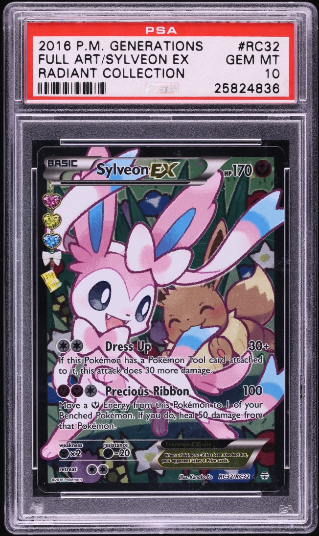2016 Pokemon XY Generations Radiant Collection Full Art Sylveon Ex #RC32 PSA 10 GEM MINT