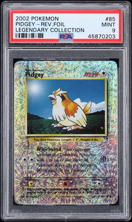 2002 Pokemon Legendary Collection Reverse Holo Pidgey #85 PSA 9 MINT