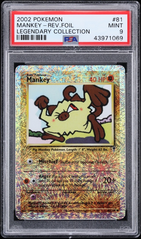 2002 Pokemon Legendary Collection Reverse Holo Mankey #81 PSA 9 MINT