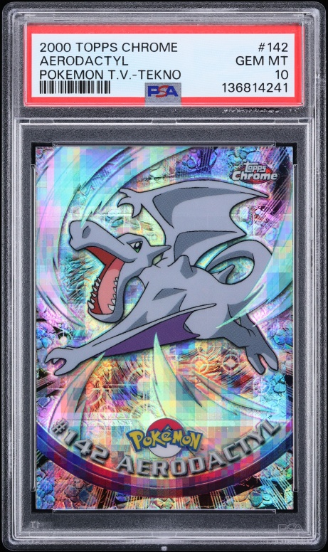 2000 Topps Chrome Pokemon TV Series 2 Tekno Aerodactyl #142 PSA 10 GEM MINT