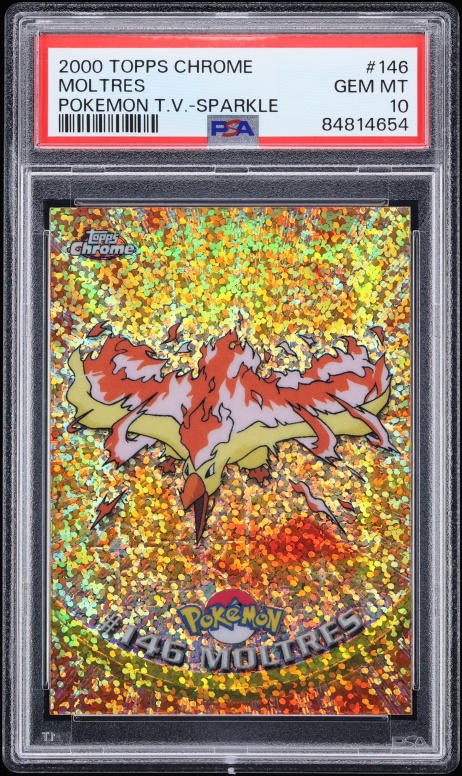 2000 Topps Chrome Pokemon TV Series 2 Sparkle Moltres #146 PSA 10 GEM MINT
