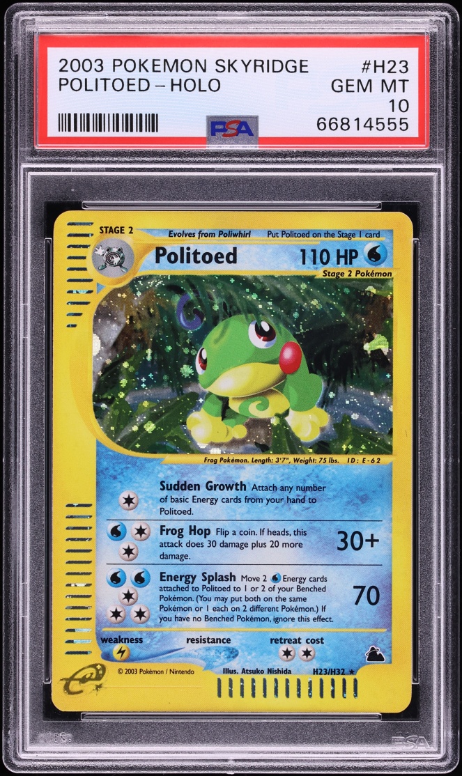 2003 Pokemon Skyridge Holo Politoed #H23 PSA 10 GEM MINT
