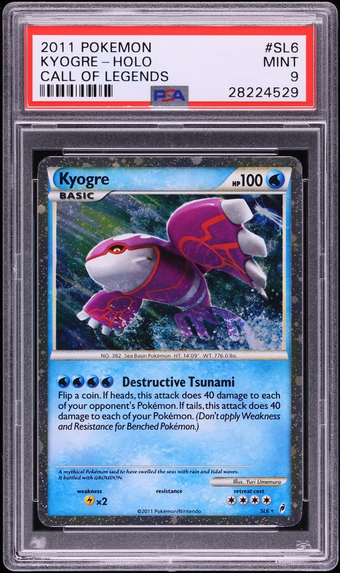 2011 Pokemon Call Of Legends Holo Kyogre #SL6 PSA 9 MINT