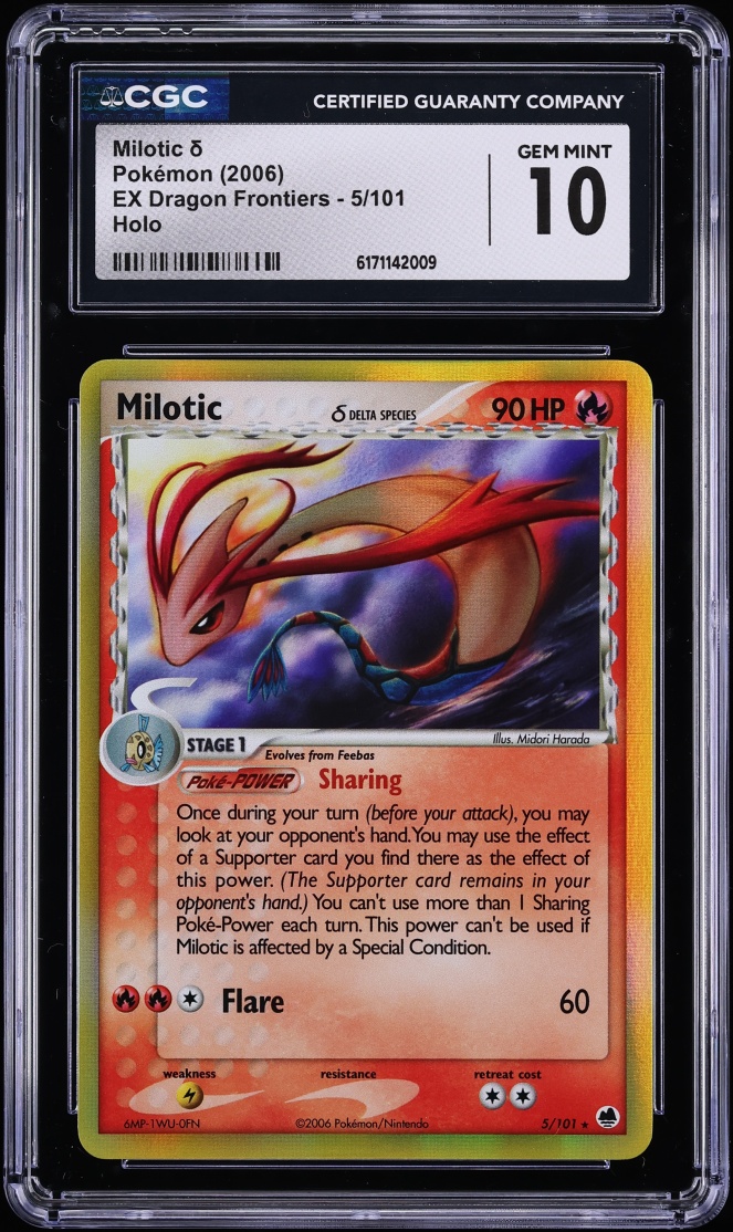 2006 Pokemon EX Dragon Frontiers Holo Milotic #5 CGC 10 GEM MINT