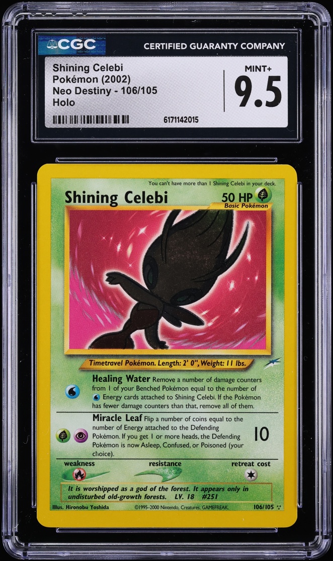 2002 Pokemon Neo Destiny Holo Shining Celebi #106 CGC 9.5 MINT+