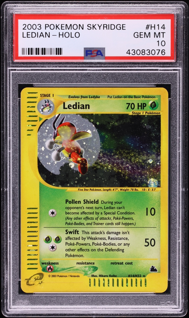 2003 Pokemon Skyridge Holo Ledian #H14 PSA 10 GEM MINT
