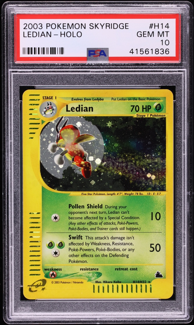 2003 Pokemon Skyridge Holo Ledian #H14 PSA 10 GEM MINT