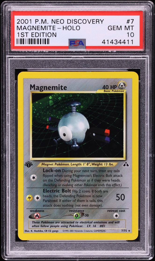 2001 Pokemon Neo Discovery 1st Edition Holo Magnemite #7 PSA 10 GEM MINT