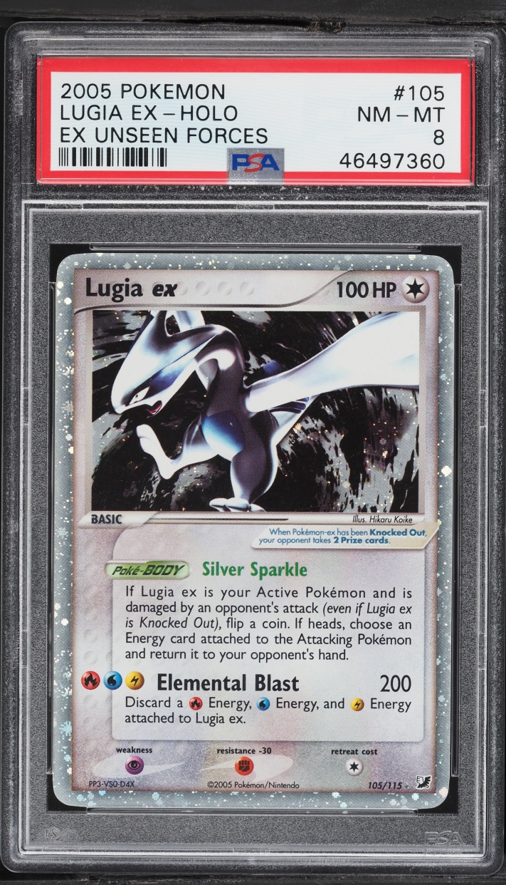 2005 Pokemon EX Unseen Forces Holo Lugia Ex #105 PSA 8 NM-MT