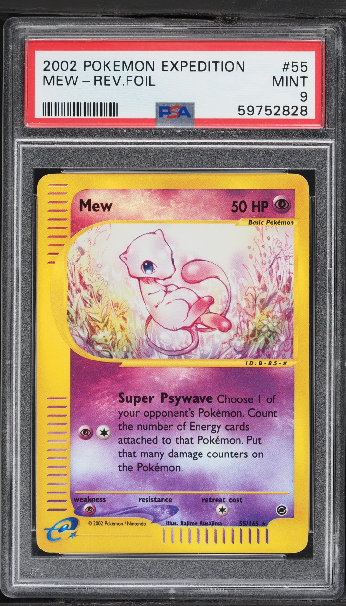 2002 Pokemon Expedition Reverse Holo Mew #55 PSA 9 MINT