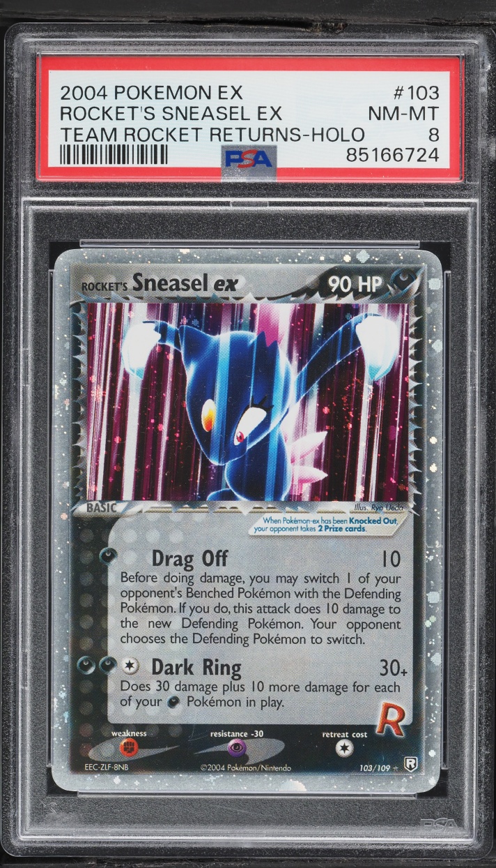 2004 Pokemon EX Team Rocket Returns Holo Rocket's Sneasel EX #103 PSA 8 NM-MT