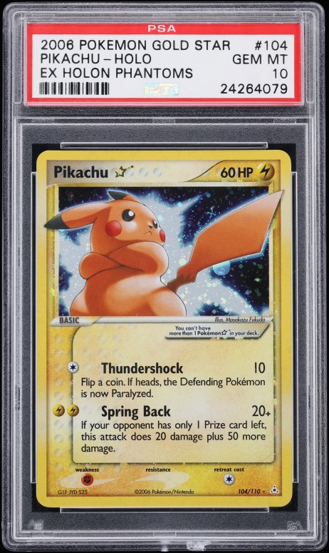 2006 Pokemon EX Holon Phantoms Holo Pikachu Gold Star #104 PSA 10 GEM MINT