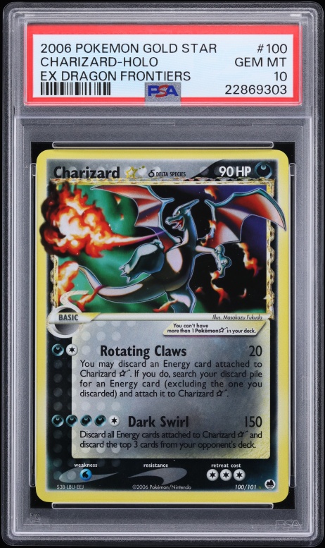 2003 Pokemon EX Dragon Frontiers Holo Charizard Gold Star #100 PSA 10 GEM MINT