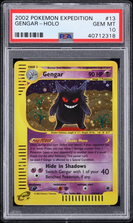 2002 Pokemon Expedition Holo Gengar #13 PSA 10 GEM MINT