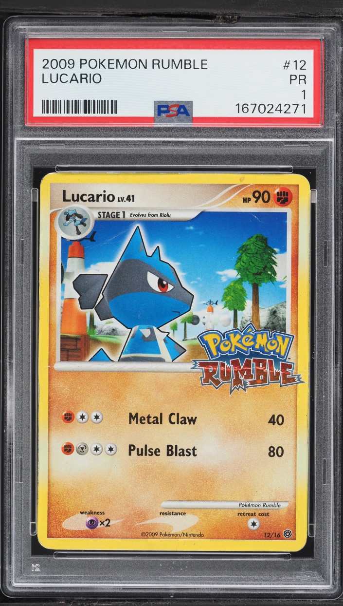 2009 Pokemon Rumble Lucario #12 PSA 1 PR