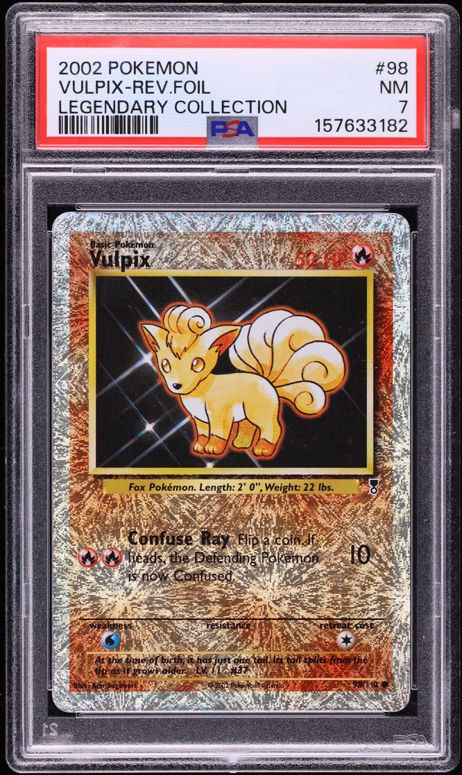 2002 Pokemon Legendary Collection Reverse Holo Vulpix #98 PSA 7 NRMT