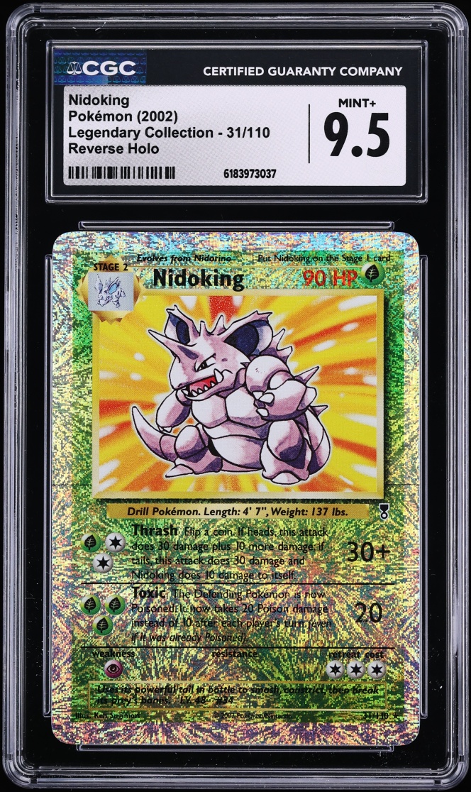2002 Pokemon Legendary Collection Reverse Holo Nidoking #31 CGC 9.5 MINT+
