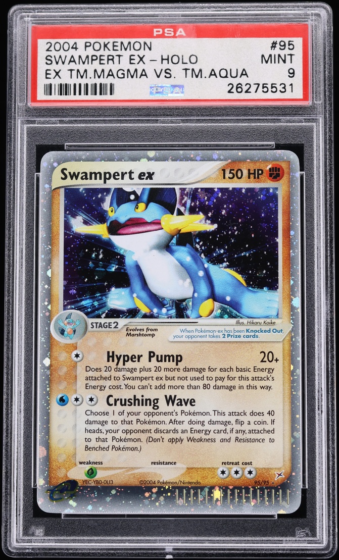 2004 Pokemon EX Team Magma Vs Team Aqua Holo Swampert Ex #95 PSA 9 MINT