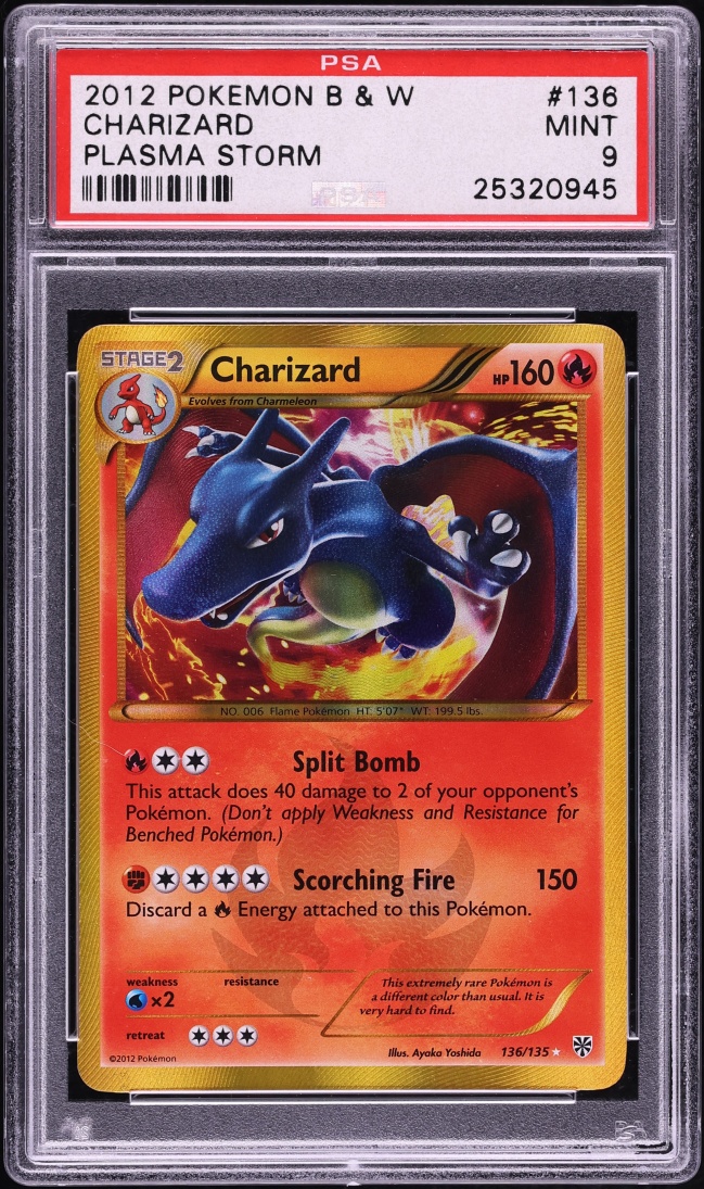 2012 Pokemon Black & White Plasma Storm Charizard #136 PSA 9 MINT