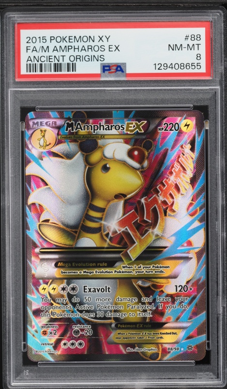 2015 Pokemon XY Ancient Origins Full Art M Ampharos EX #88