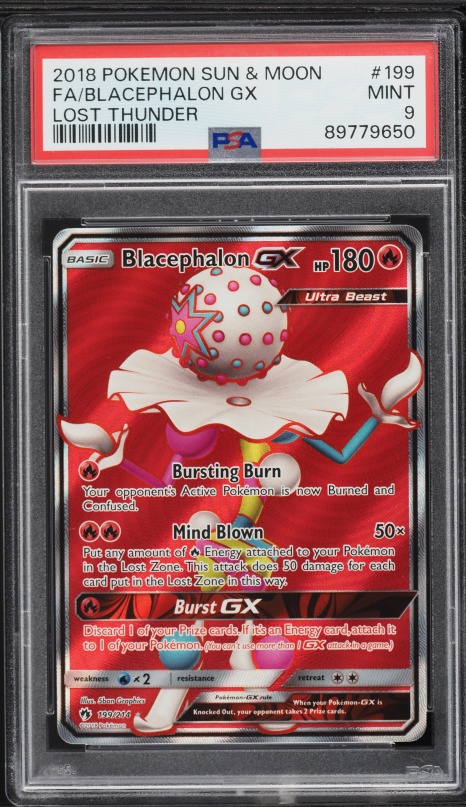 2018 Pokemon Sun & Moon Lost Thunder Full Art Blacephalon GX #199