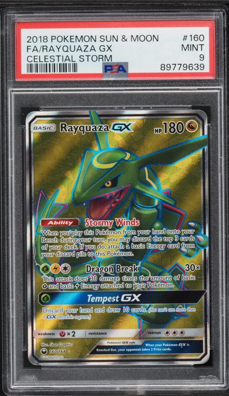 2018 Pokemon Sun & Moon Celestial Storm Full Art Rayquaza GX #160