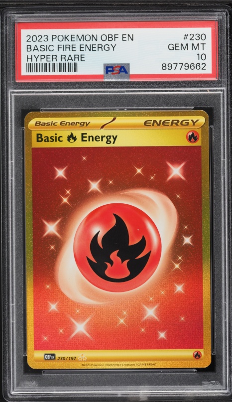 2023 Pokemon Scarlet & Violet Obsidian Flames Gold Rare Basic Fire Energy #230