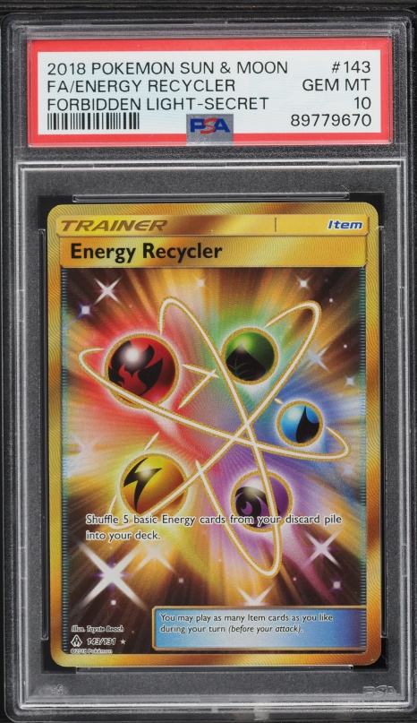 2018 Pokemon Sun & Moon Forbidden Light SEC Energy Recycler #143