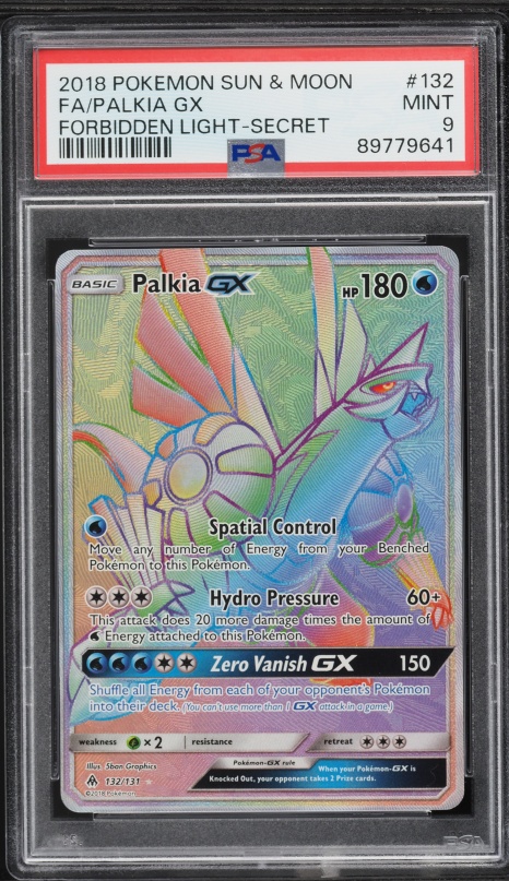 2018 Pokemon Sun & Moon Forbidden Light Rainbow Rare Palkia GX #132