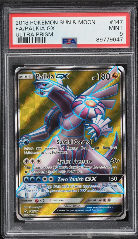 2018 Pokemon Sun & Moon Ultra Prism Full Art Palkia GX #147