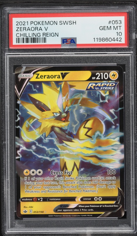 2021 Pokemon Sword & Shield Chilling Reign Zeraora V #53