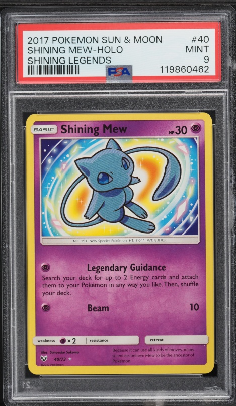2017 Pokemon Sun & Moon Shining Legends Holo Shining Mew #40