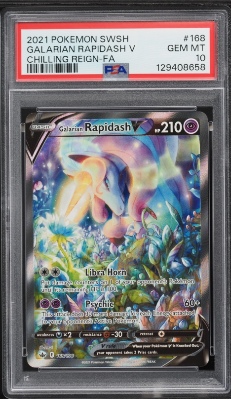 2021 Pokemon Sword & Shield Chilling Reign Alt Art Galarian Rapidash V #168