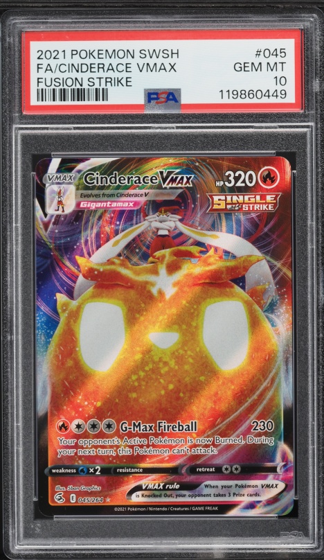 2021 Pokemon Sword & Shield Fusion Strike Full Art Cinderace VMAX #45