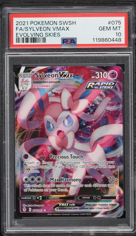 2021 Pokemon Sword & Shield Evolving Skies Full Art Sylveon VMAX #75