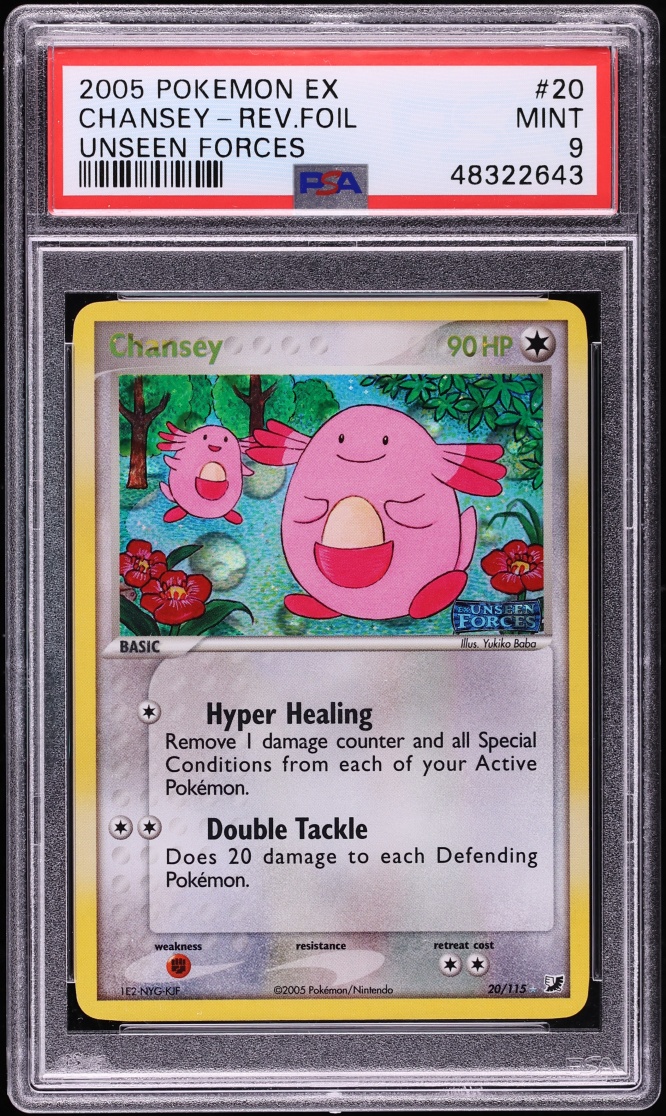 2005 Pokemon EX Unseen Forces Reverse Holo Chansey #20 PSA 9 MINT