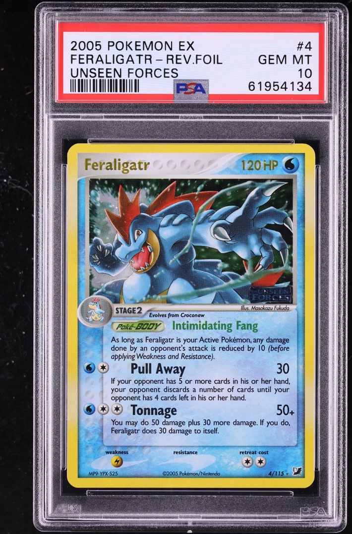 2005 Pokemon EX Unseen Forces Reverse Holo Feraligatr #4 PSA 10 GEM MINT