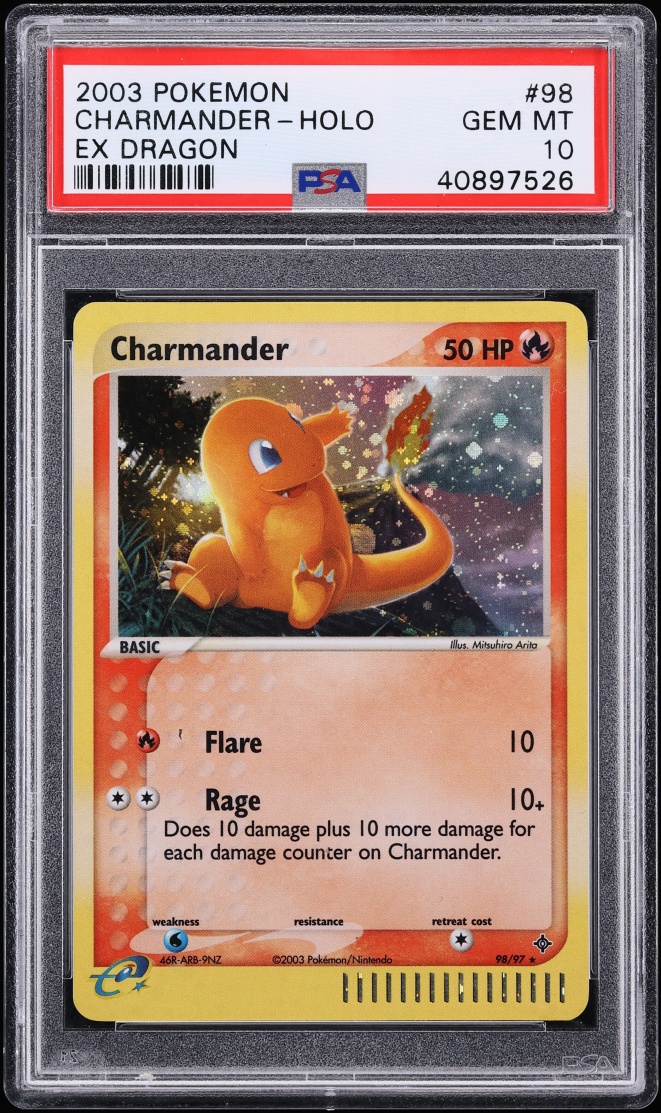 2003 Pokemon EX Dragon Holo Charmander #98 PSA 10 GEM MINT