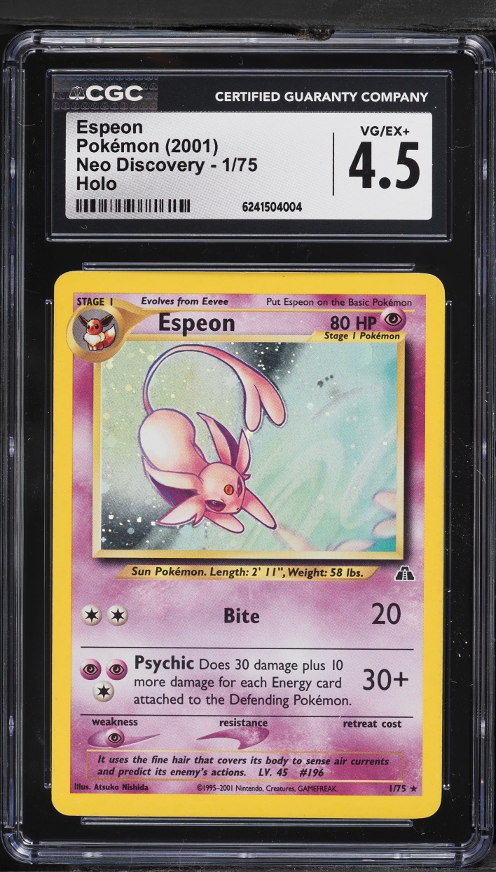 2001 Pokemon Neo Discovery Holo Espeon #1 CGC 4.5 VGEX+