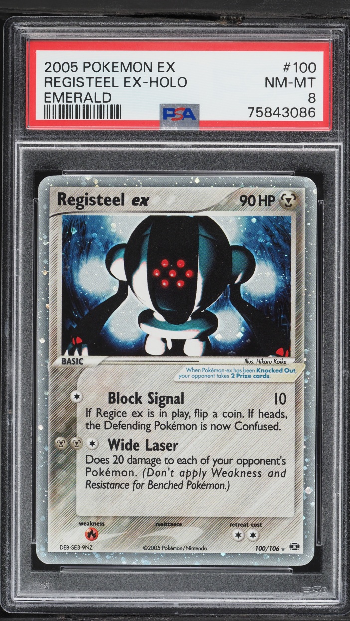 2005 Pokemon EX Emerald Holo Registeel Ex #100 PSA 8 NM-MT