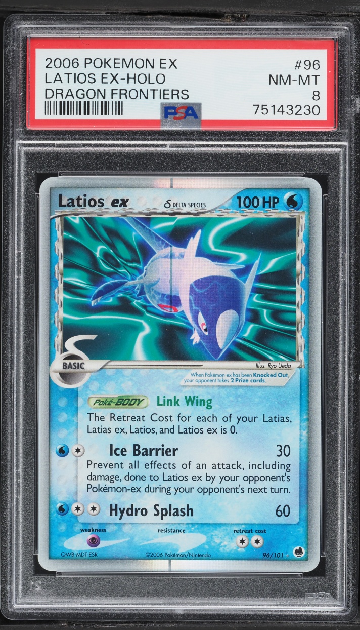 2006 Pokemon EX Dragon Frontiers Holo Latios Ex #96 PSA 8 NM-MT