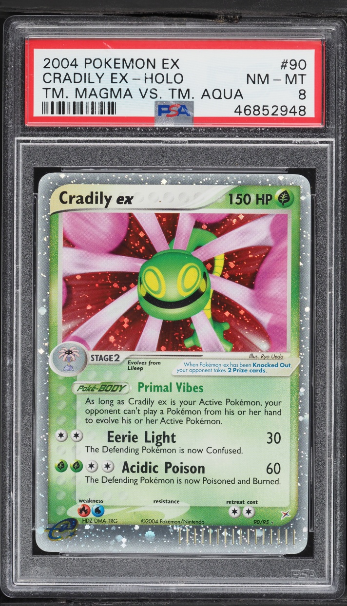 2004 Pokemon EX Team Magma VS Team Aqua Holo Cradily Ex #90 PSA 8 NM-MT