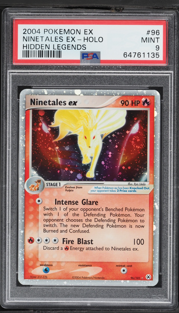 2004 Pokemon EX Hidden Legends Holo Ninetales Ex #96 PSA 9 MINT