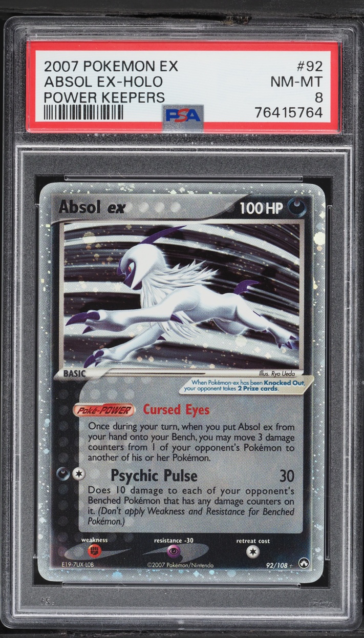 2007 Pokemon EX Power Keepers Holo Absol Ex #92 PSA 8 NM-MT